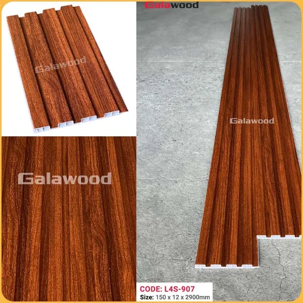 Tấm Nhựa Ốp Trần Lam Sóng Giả Gỗ Galawood L4S-907